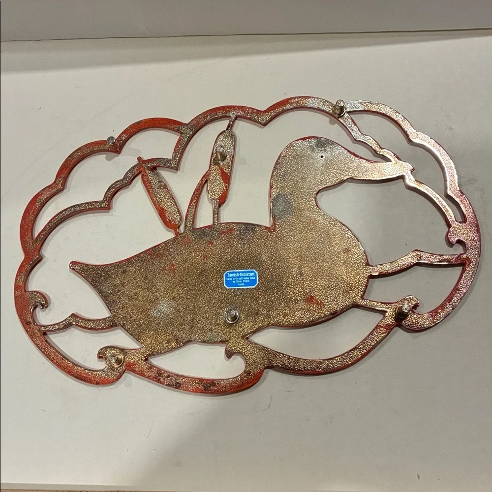 Japanese Iron Duck Trivet/ Red Duck Wall Decor Footed Hot Pot Trivet Red Duck